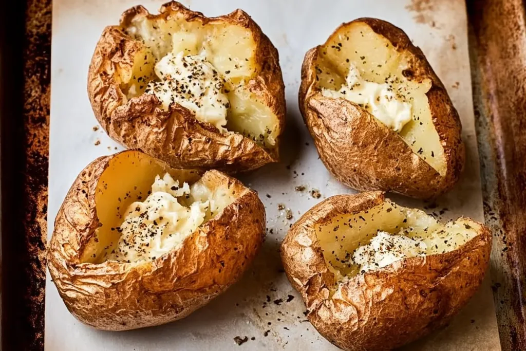 English Jacket Potatoes Freshly Baked and Ready to Serve
