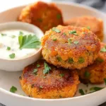 Delicious Flavorful Chickpea Fritters on a Plate