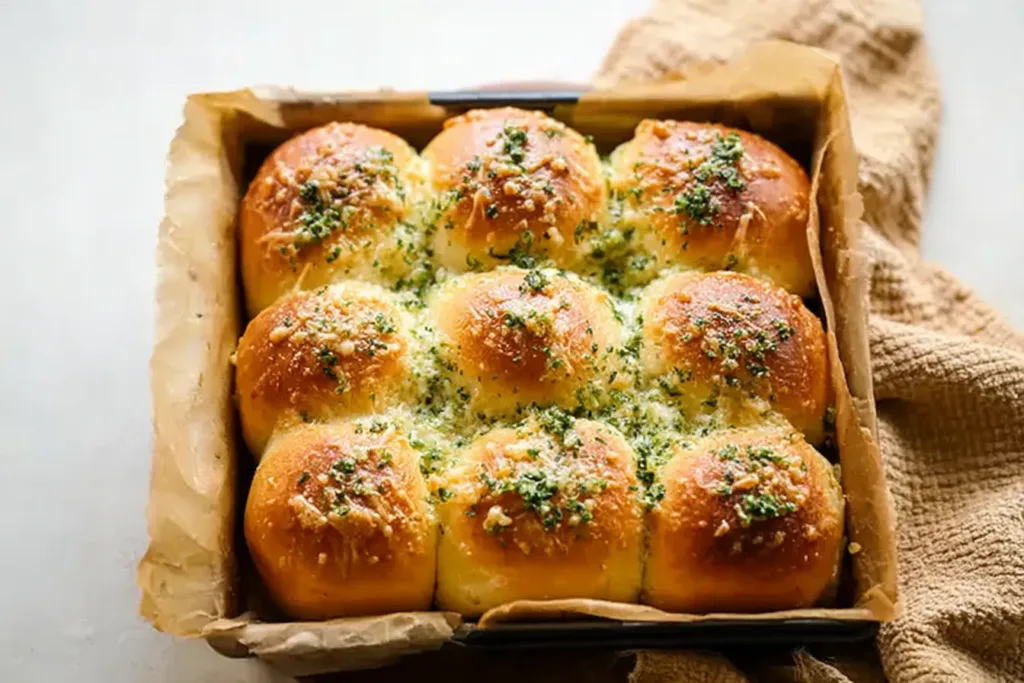 Delicious Garlic Parmesan Pull-Apart Rolls Fresh Out of the Oven