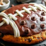 Giant Football Cookie Cake Ready for the Big Game