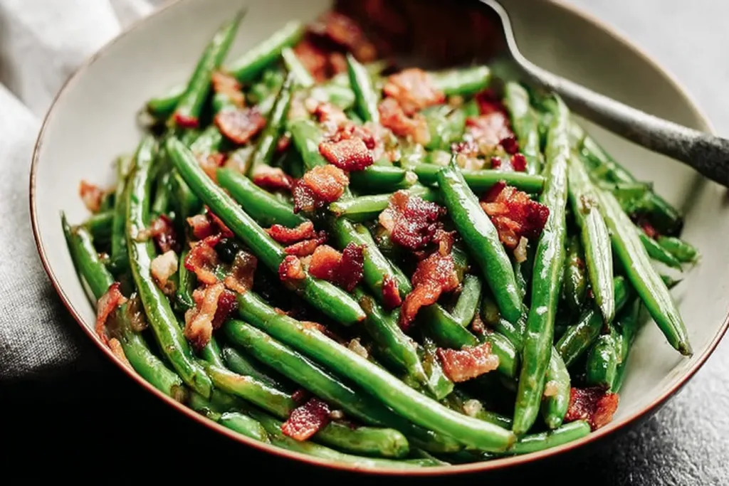 Green Beans with Bacon and Garlic - Perfect Side Dish