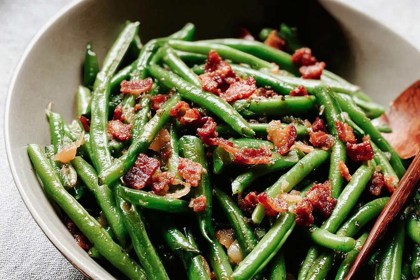Green Beans with Bacon and Garlic