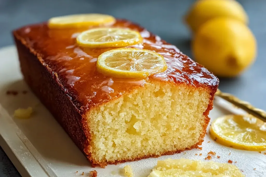 Healthy Greek Yogurt Lemon Loaf Cake Fresh from the Oven