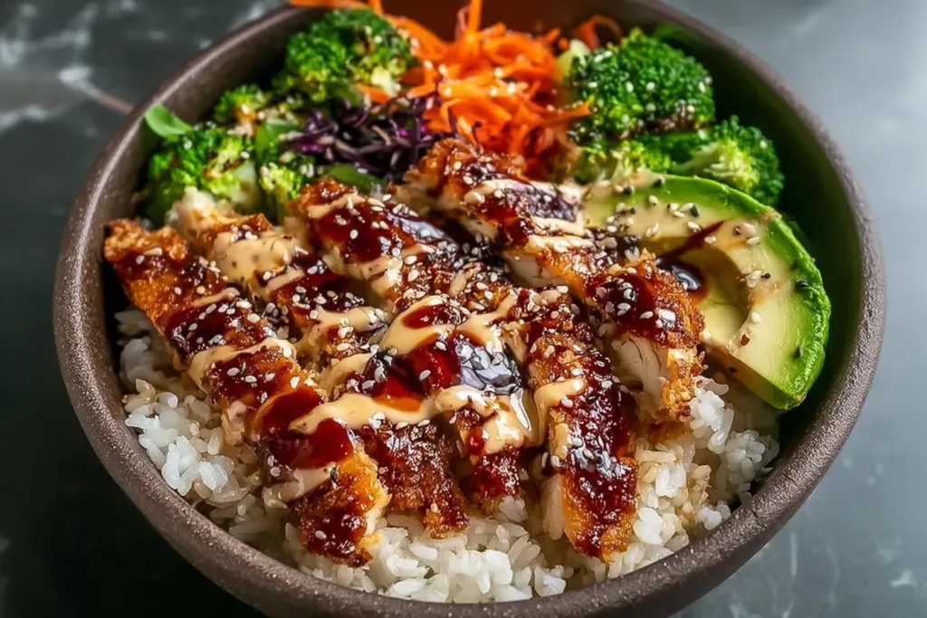 Healthy Sticky Chicken Bowls Ready to Serve