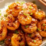 High-Protein Honey Garlic Shrimp on a Plate