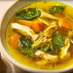 High-Protein Lemon & Turmeric Chicken Soup in a Bowl