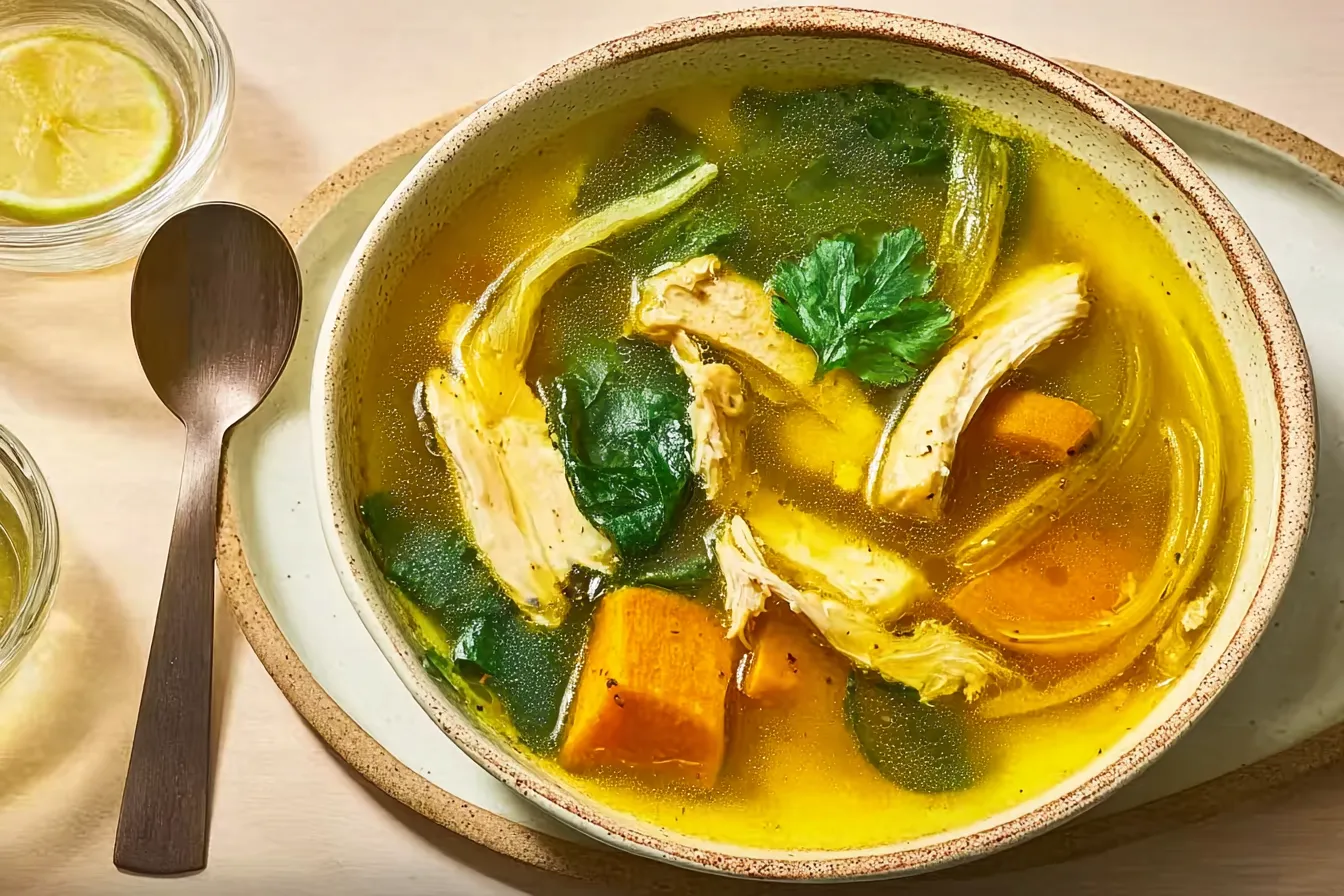 High-Protein Lemon & Turmeric Chicken Soup