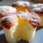 Japanese Cotton Cheesecake Cupcakes in a Rustic Setting