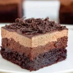 Layered Chocolate Mousse Brownies for Valentine’s Day