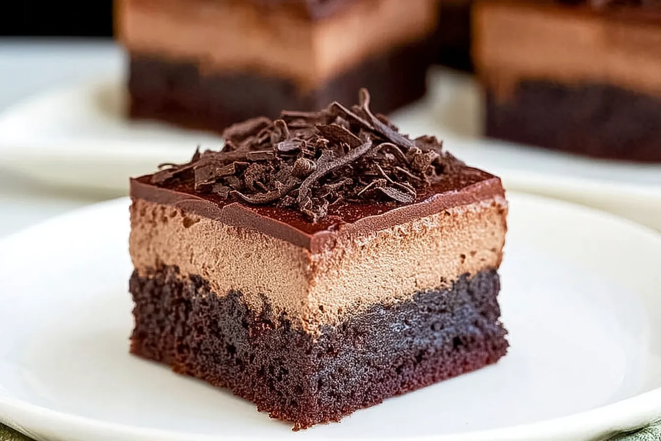 Layered Chocolate Mousse Brownies for Valentine’s Dessert Ideas