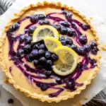 Lemon Blueberry Tart on a Rustic Table