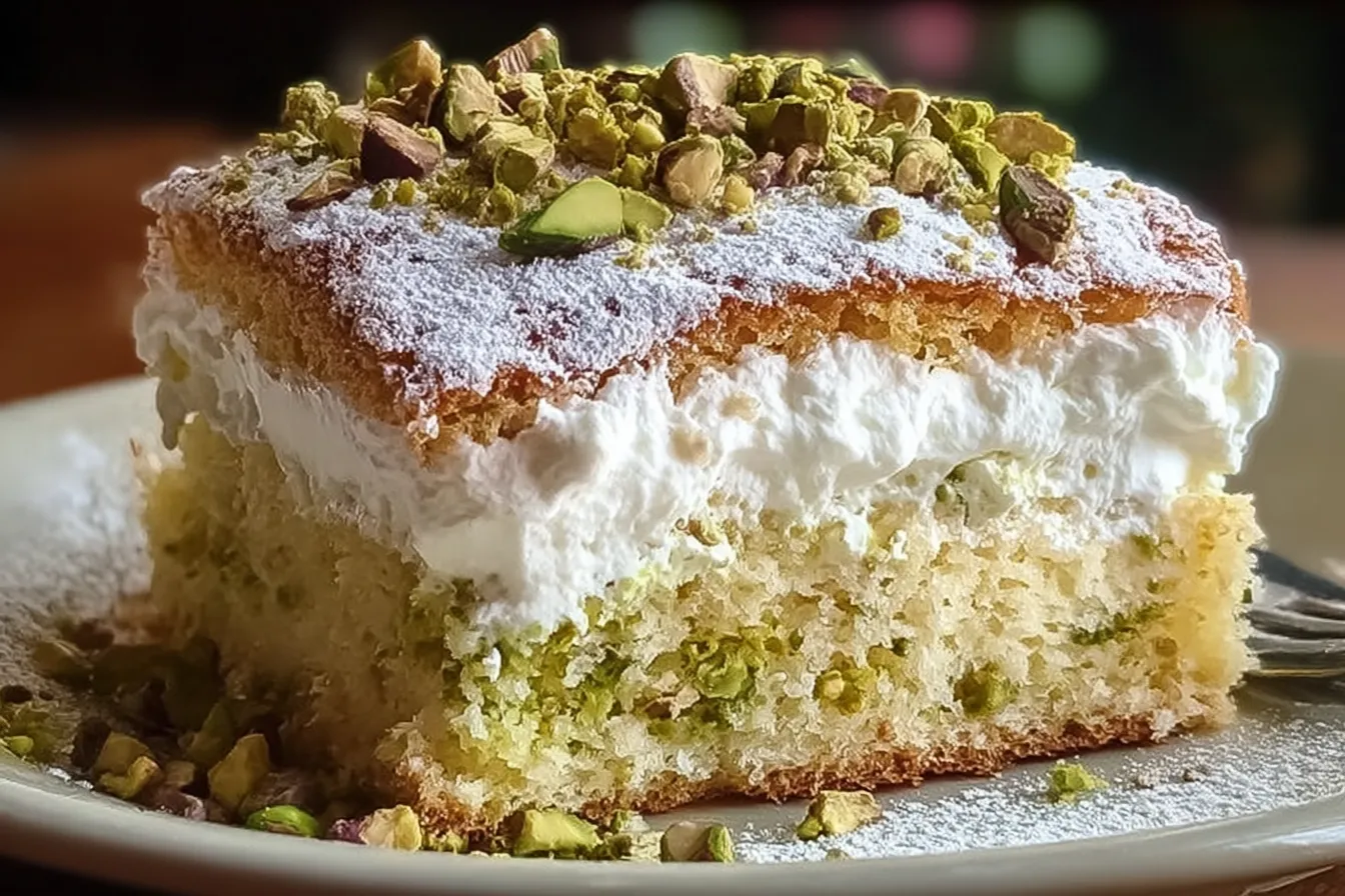 Lemon Pistachio Ricotta Cloud Cake