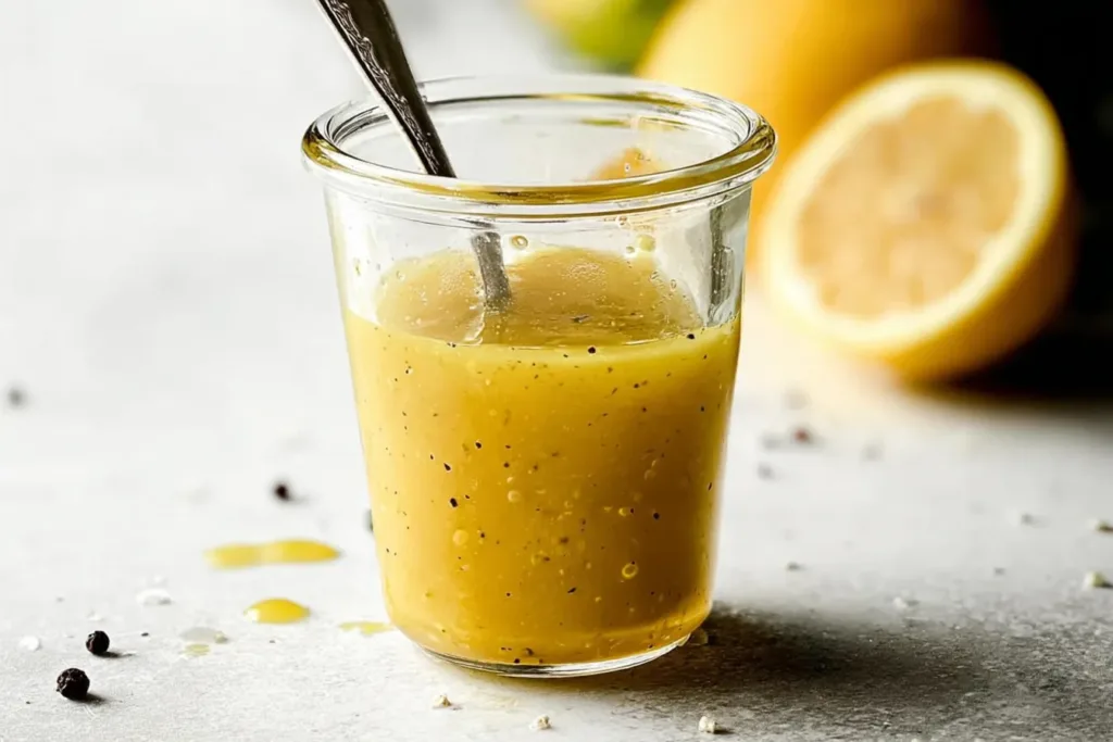 Homemade Lemon Vinaigrette on Fresh Greens