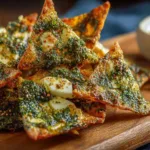 Mediterranean Spinach and Feta Crisps on a Plate