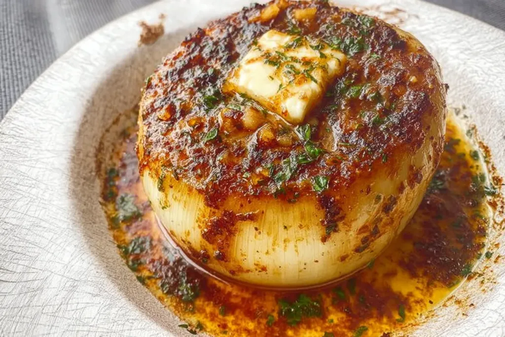 Delicious Onion Bake with Butter and Herbs