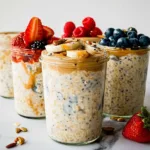 Overnight Oats Topped with Fresh Fruits