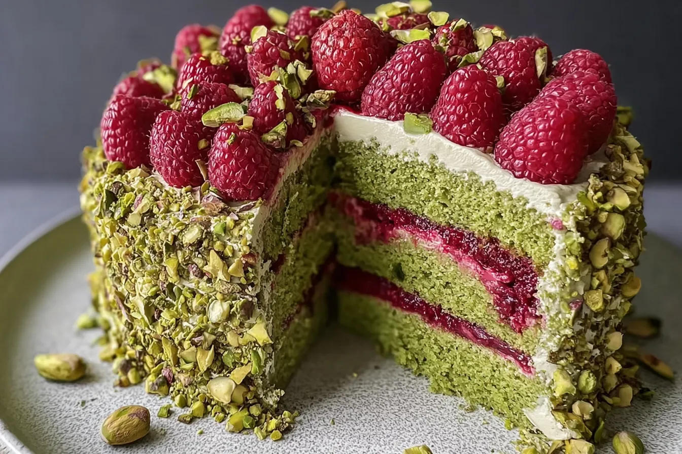 Pistachio Raspberry Cake: A Celebration of Flavor and Color