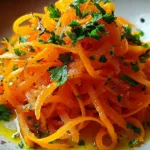 Colorful Raw Carrot Salad with Fresh Herbs and Lemon