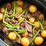 Slow Cooker Garlic Butter Beef with Potatoes
