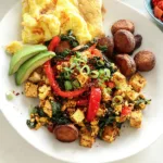 Colorful Southwest Tofu Scramble on a Plate