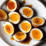 Delicious Soy Sauce Eggs (Shoyu Tamago) on a Plate