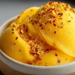 Delicious Spicy Mango Sorbet with Chili Lime Zest