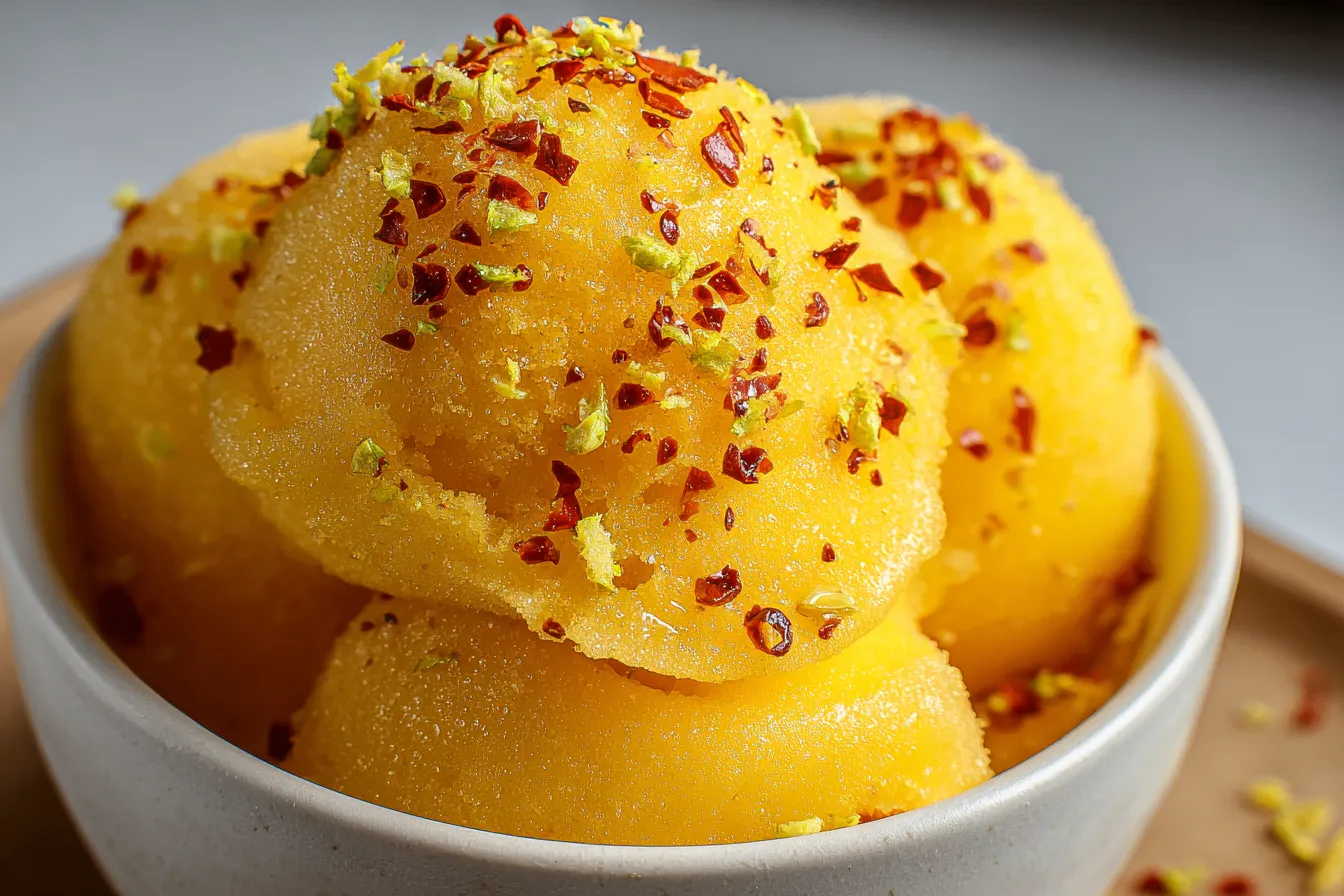 Spicy Mango Sorbet with Chili Lime Zest Recipe