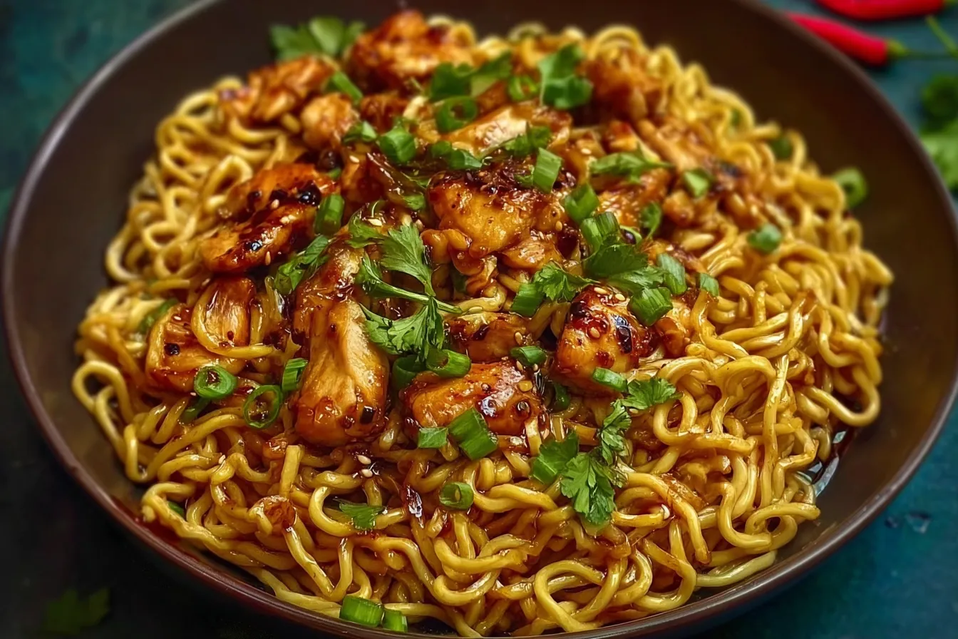 Sticky Garlic Chicken Noodles | Easy Weeknight Dinner