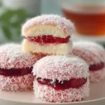 Delicious Strawberry Coconut Sponge Cakes Freshly Baked