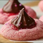 Delicious Strawberry Kiss Cookies on a Plate