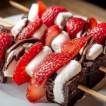 Sweet Strawberry Brownie Kabobs Ready to Serve