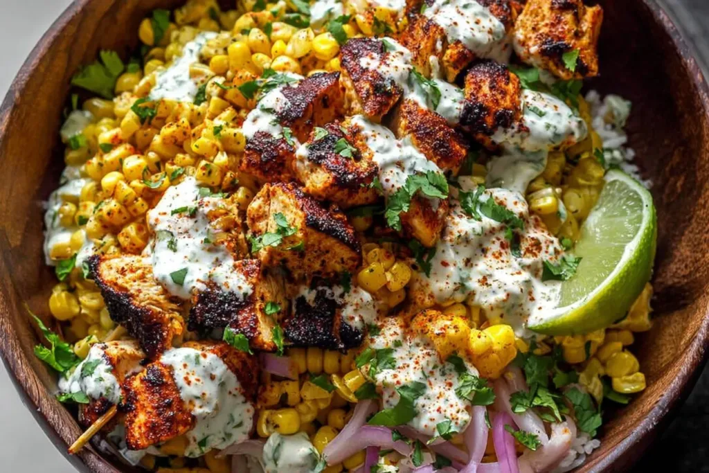 Delicious Tasty Street Corn Chicken Bowl Ready to Serve