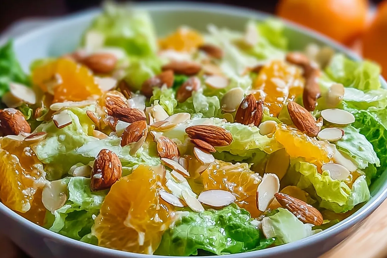 The Best Mandarin Almond Lettuce Salad for a Refreshing Twist