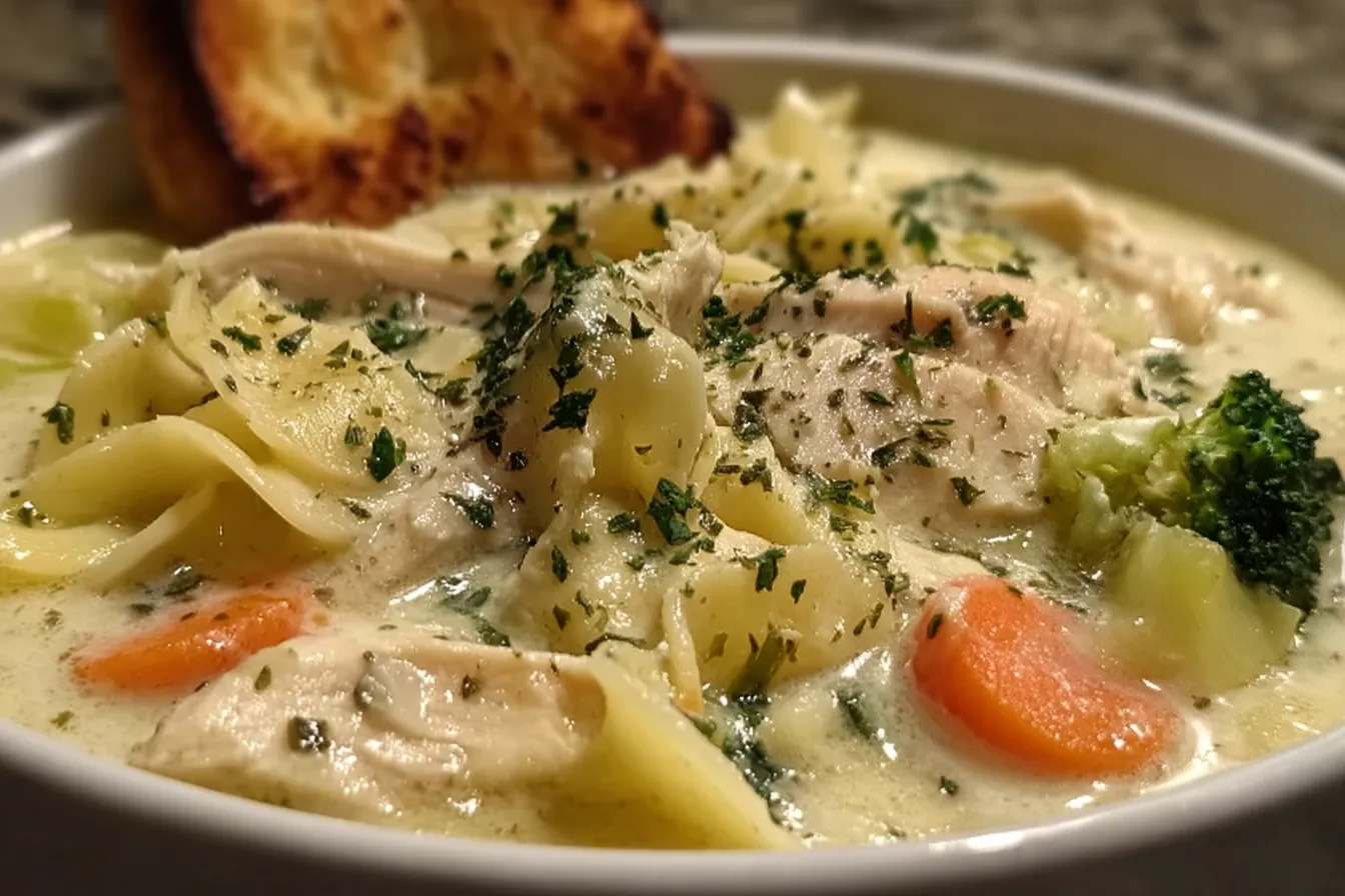White Chicken Lasagna Soup