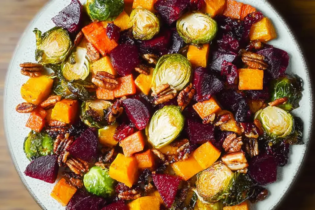 Colorful Winter Vegetable Salad with Butternut Squash