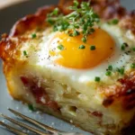 Baked Eggs Napoleon on a Plate