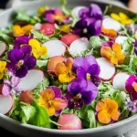 Bright and Beautiful Pansy Salad Close-Up