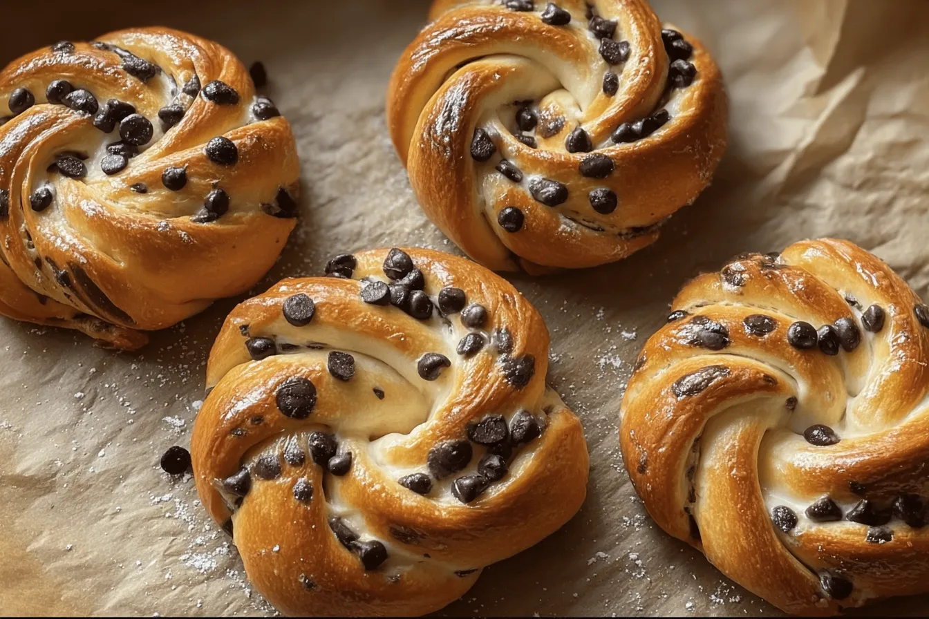 Brioches Roulées Crème Vanille & Pépites de Chocolat