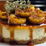 Delicious Caramelized Banana Cheesecake Rum Glaze