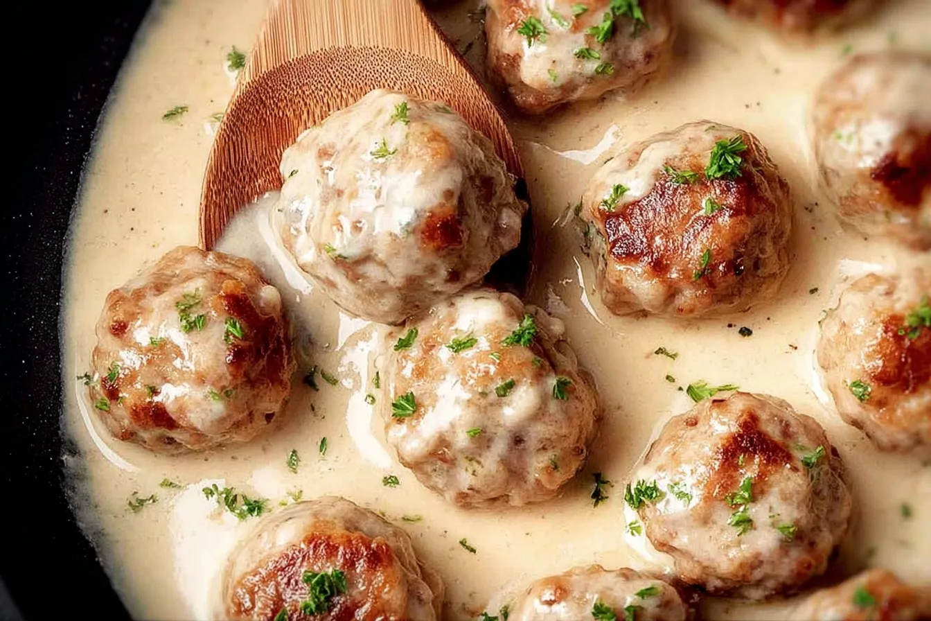 Chicken Meatballs In Cream Sauce