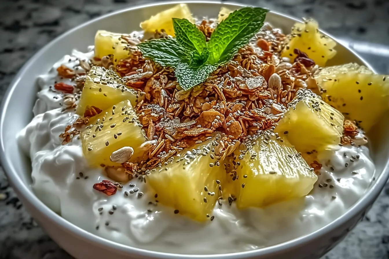 Cottage Cheese Pineapple Granola Bowl