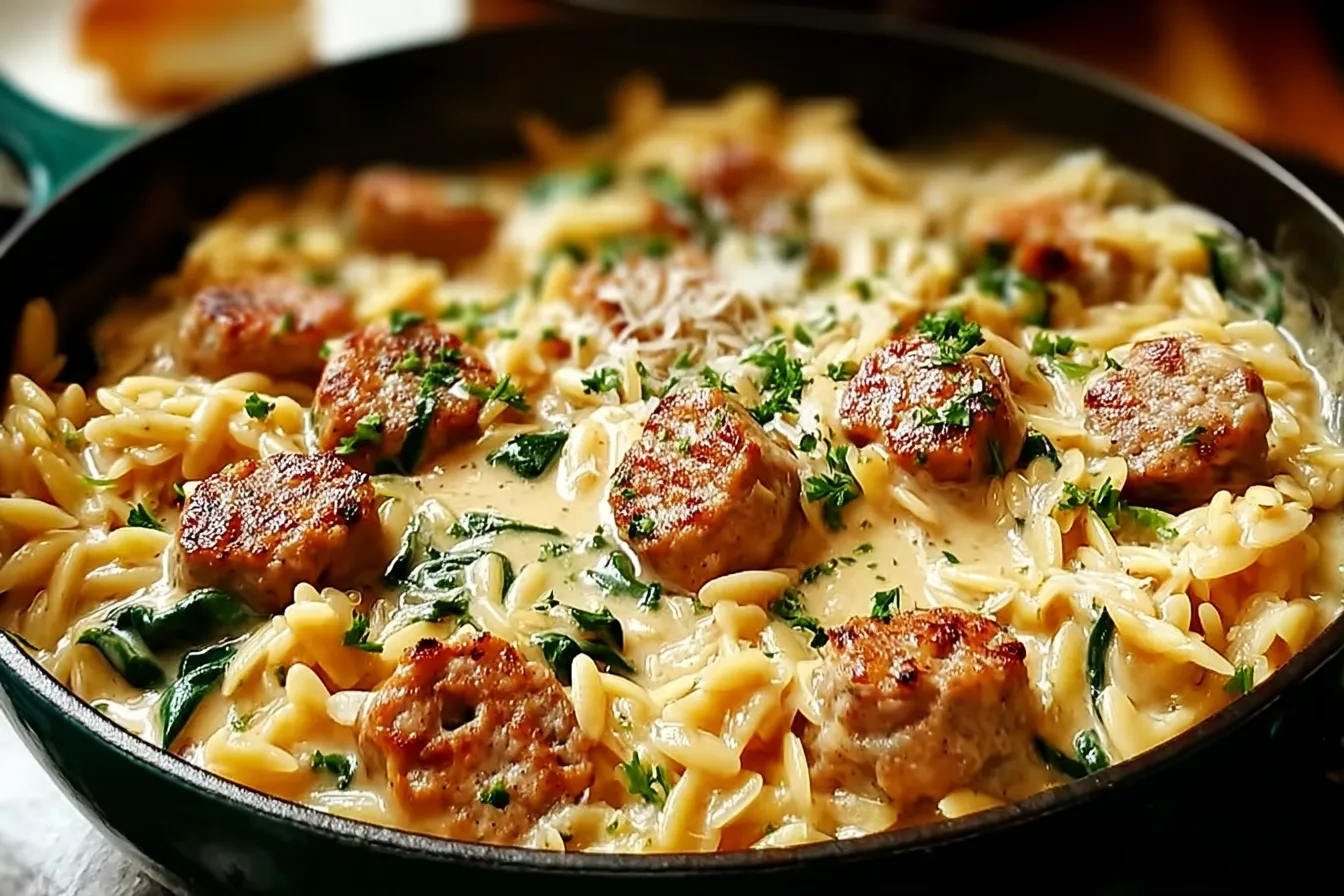 Creamy Chicken Sausage Orzo: A Cozy One-Pan Delight 