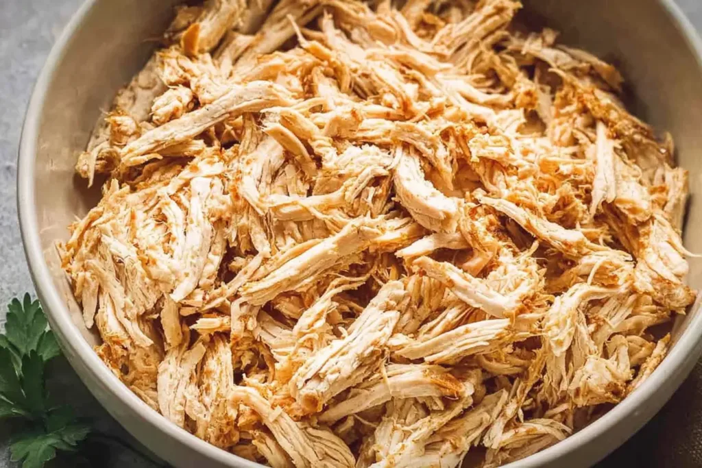 Crockpot Shredded Chicken in a Bowl