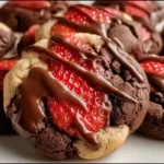 Delicious Chocolate Covered Strawberry Cookies on a Plate