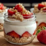 Delightful Strawberry Cheesecake Overnight Oats in a Jar