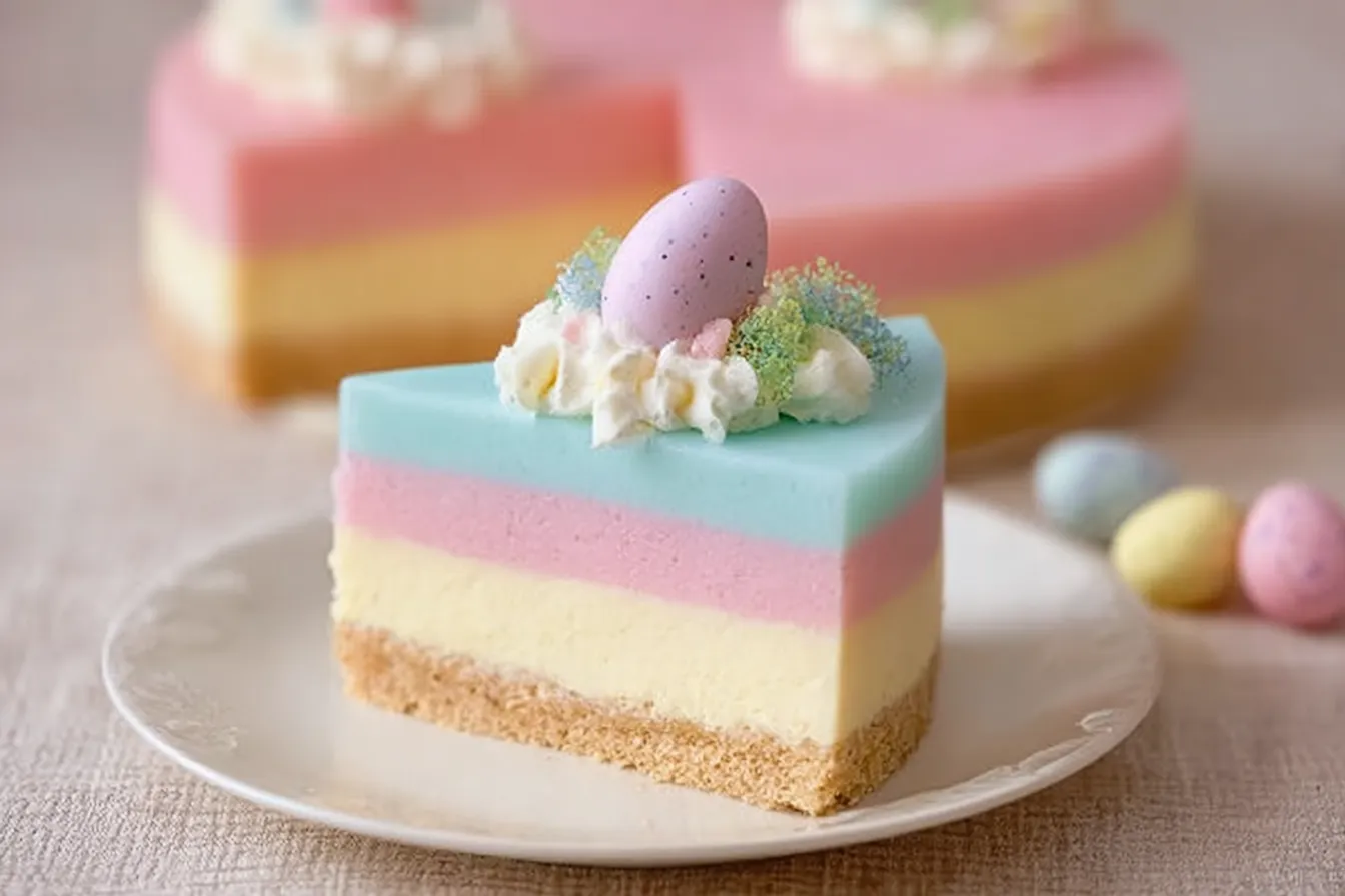 Easter JELLO Cheesecake: A Pastel No Bake Spring Dessert