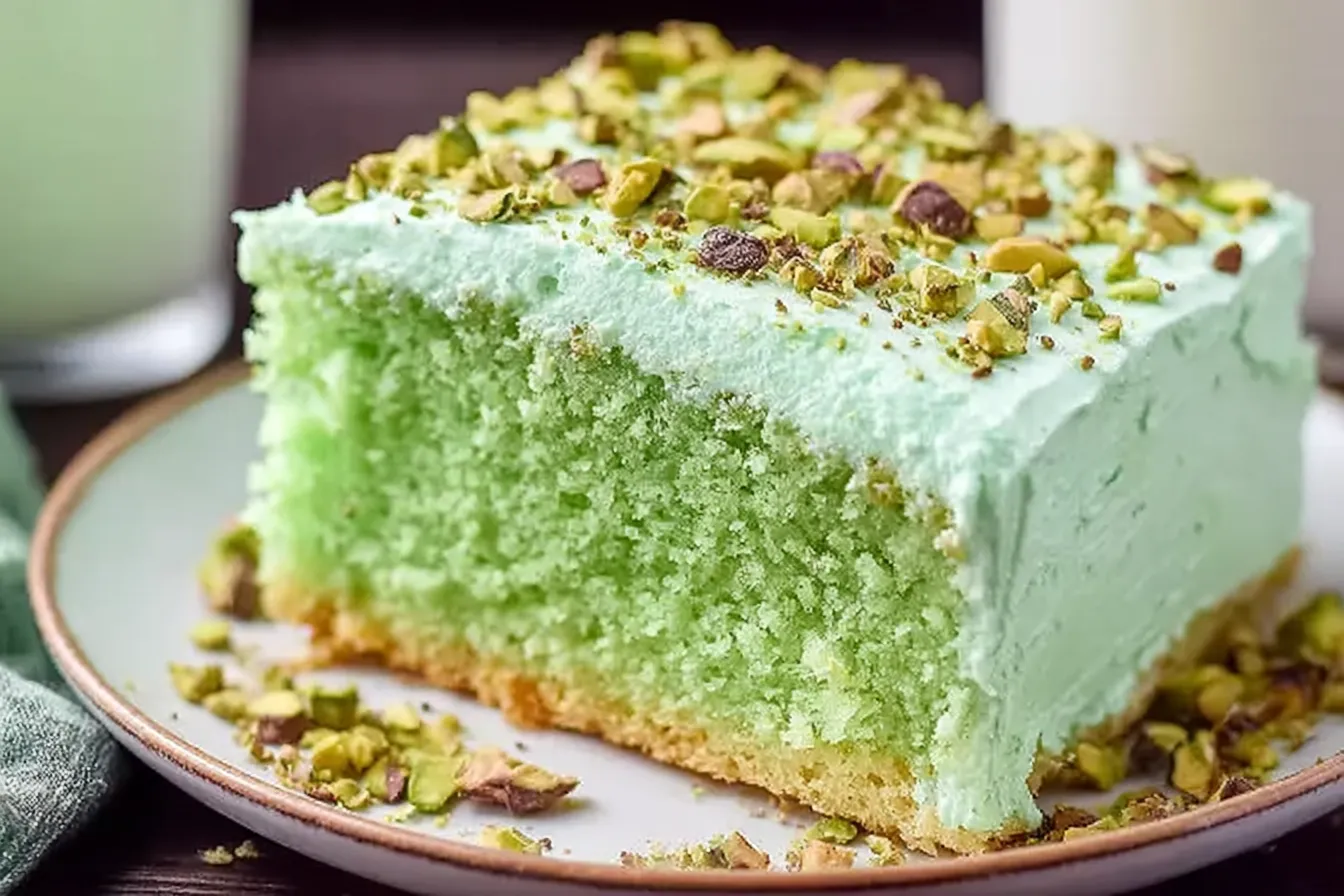 EASY GREEN PISTACHIO CAKE