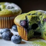 Easy Matcha Blueberry Muffins Freshly Baked