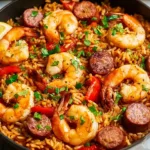 Easy One Pot Jambalaya with Shrimp and Sausage Dish