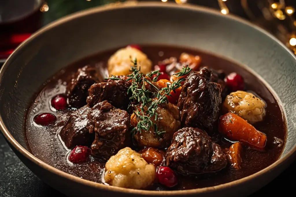 Delicious French-Style Beef Stew with Red Wine and Vegetables